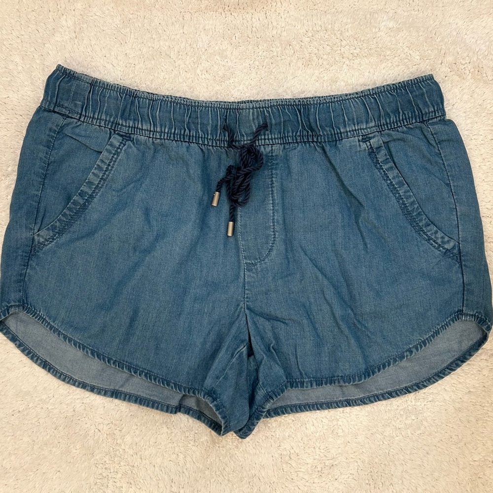 NWT Loft Drawstring Pull-on Chambray Denim Shorts